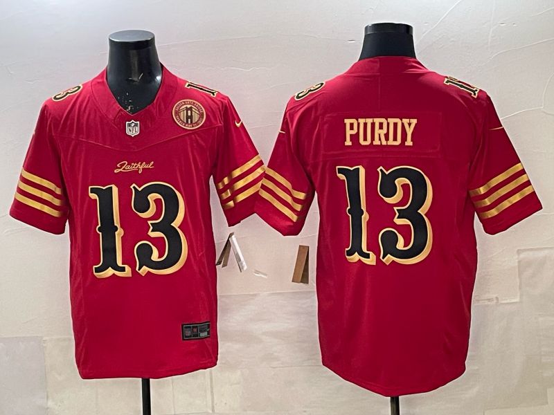 Men 2025 Nike San Francisco 49ers #13 Purdy red gold 5th generation Limited NFL Jersey 007->san francisco 49ers->NFL Jersey